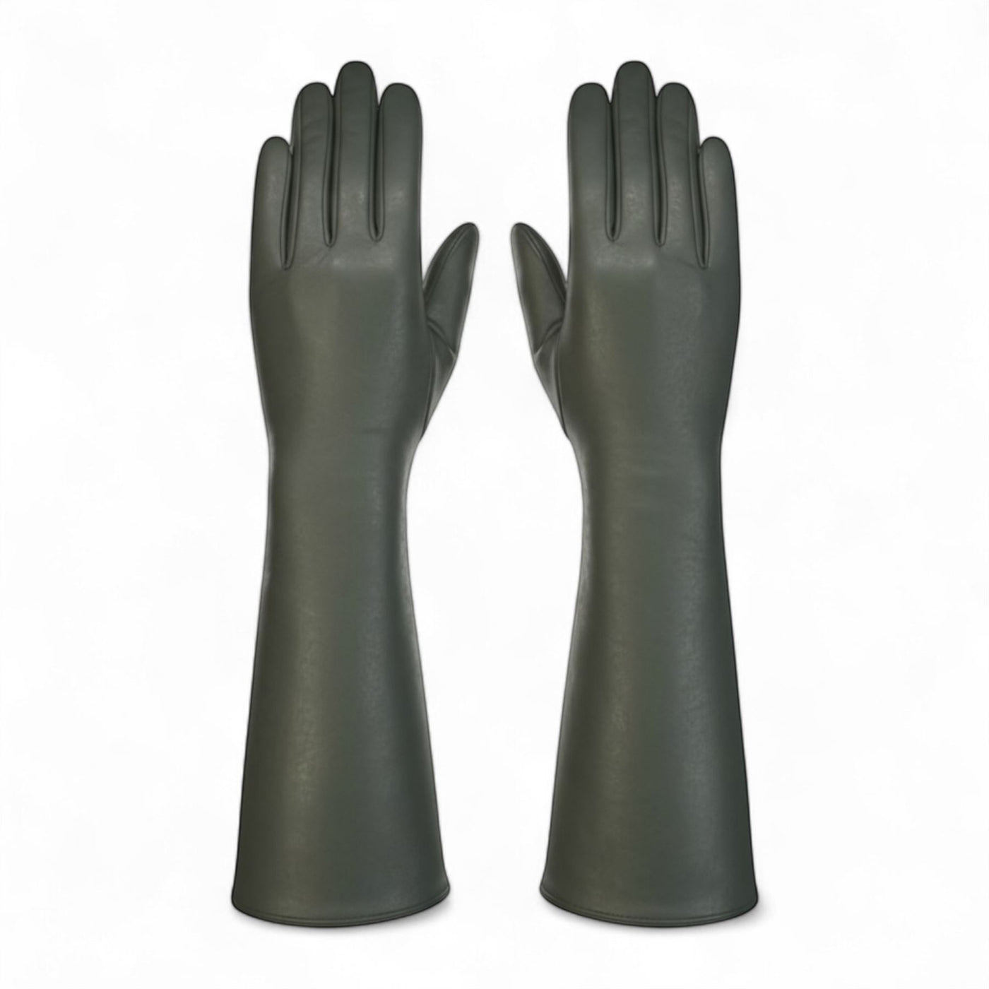 Womens Long Italian Leather Winter Soft Wool Lining Gloves