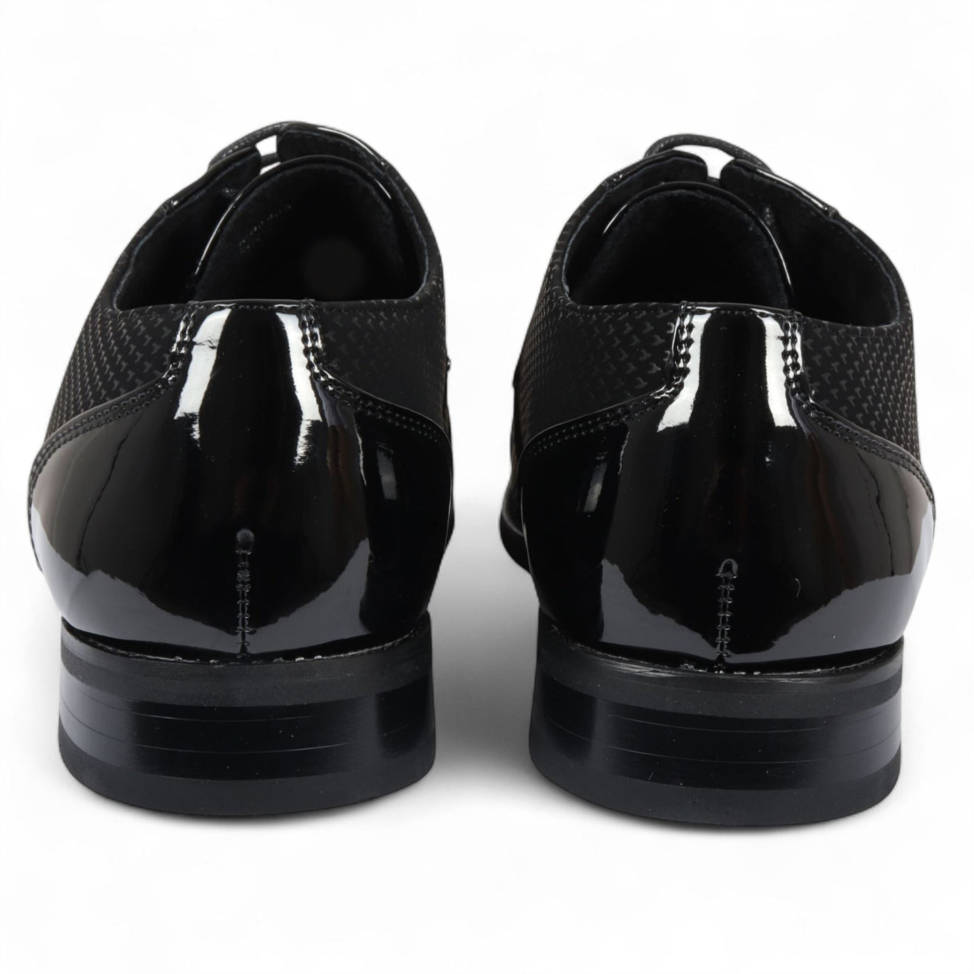 Men's Black Leather Oxford Formal Derby Shoes