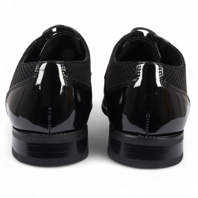 Men's Black Leather Oxford Formal Derby Shoes