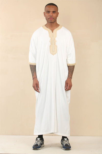 Men's Moroccan Thobe Jubba Robe Eid Djellaba Gandoura