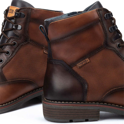 Pikolinos Men’s Cuero Brown Leather Zip & Lace Up Ankle Boots - York