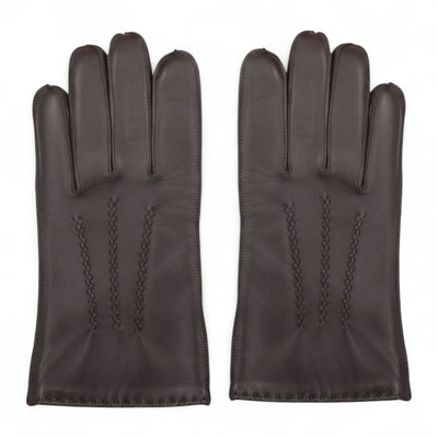 Men’s Italian Leather Warm Wool Lining Winter Stich Design Gloves - M-LGV-205