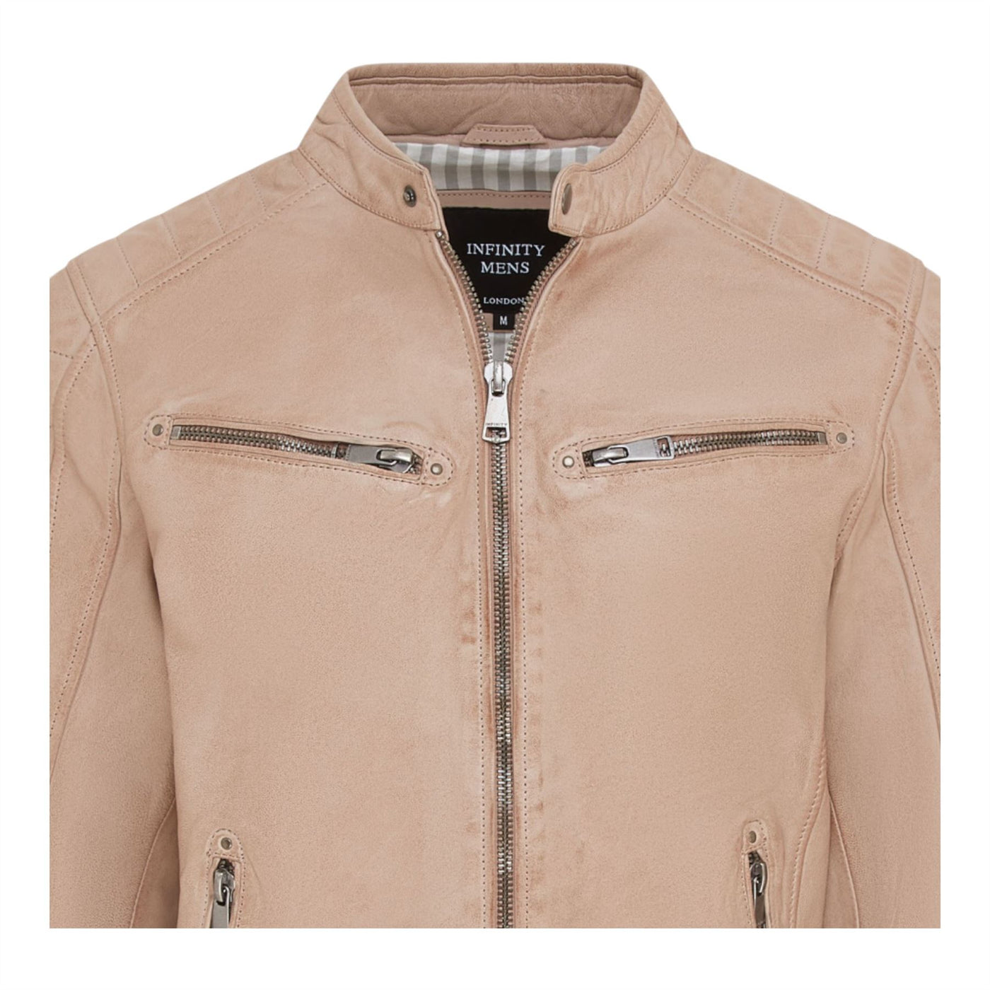 Men's Modern Classic Leather Quilted Biker Jacket - Derry