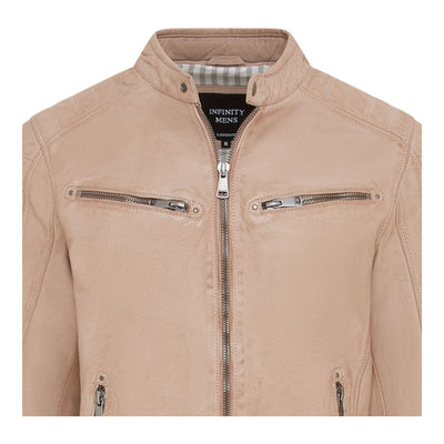 Men's Modern Classic Leather Quilted Biker Jacket - Derry