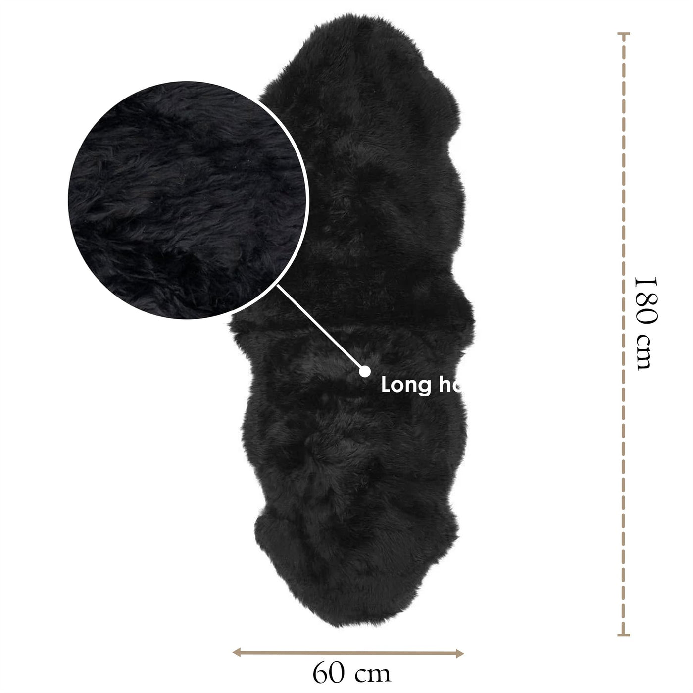 Genuine Sheepskin Double Natural Fluffy Silky Soft Real Wool Rug