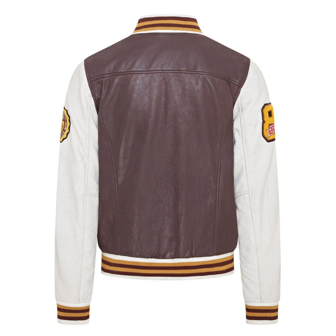 Mens Baseball Leather Letterman Bomber Jacket - Ashwood