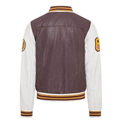 Mens Baseball Leather Letterman Bomber Jacket - Ashwood