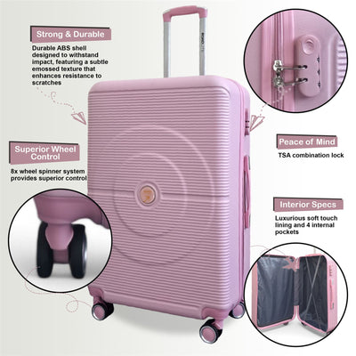 Hard Shell ABS Cabin Suitcase 56 x 35 x 20 cm Luggage Suitable for Easyjet, Ryanair