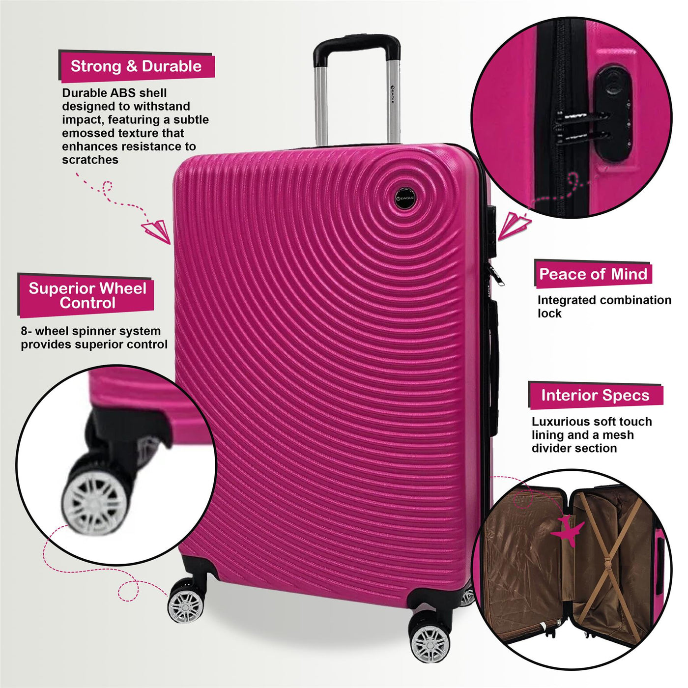 Hard Shell ABS Cabin Suitcase Luggage Set