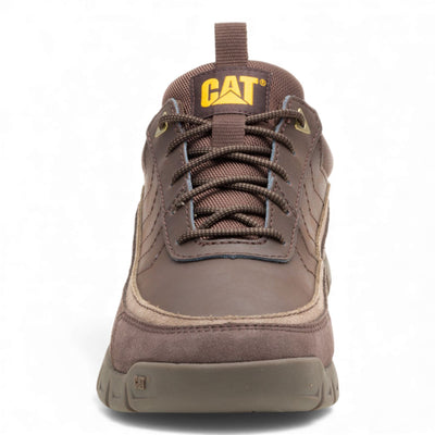 CAT Caterpillar Mens Brown Leather Hiking Boots Walking Trainers - Versage Lo
