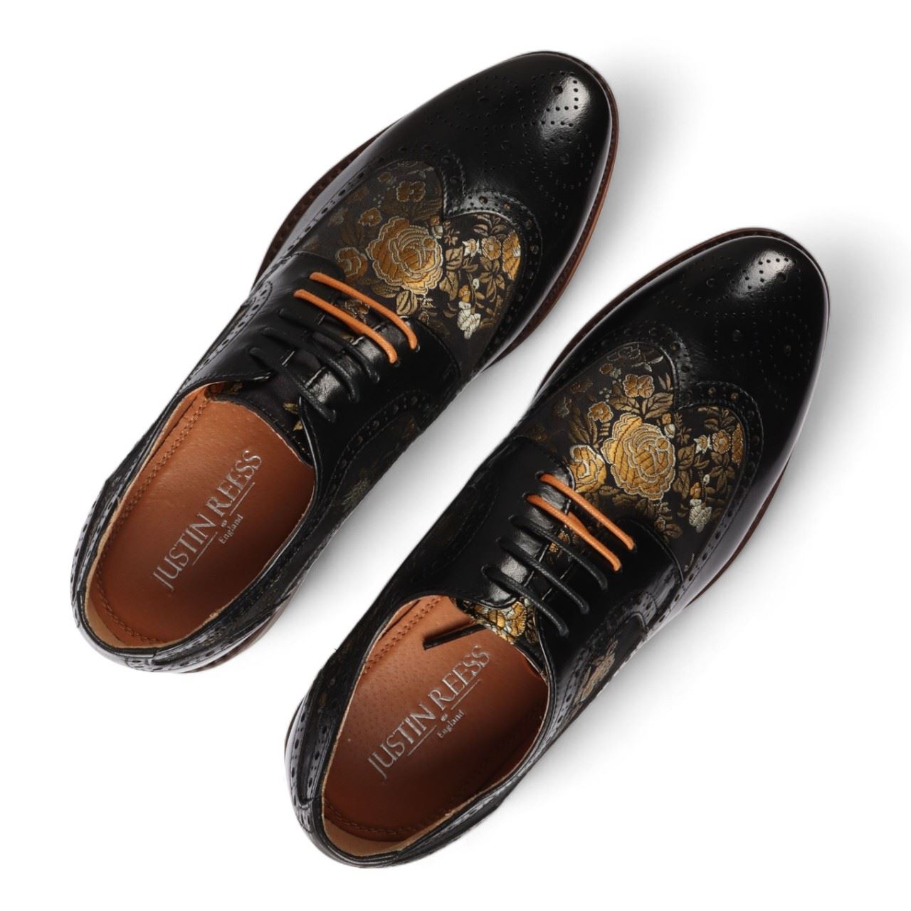 Justin Reess Men's Leather Floral Brogue Shoes - Ross