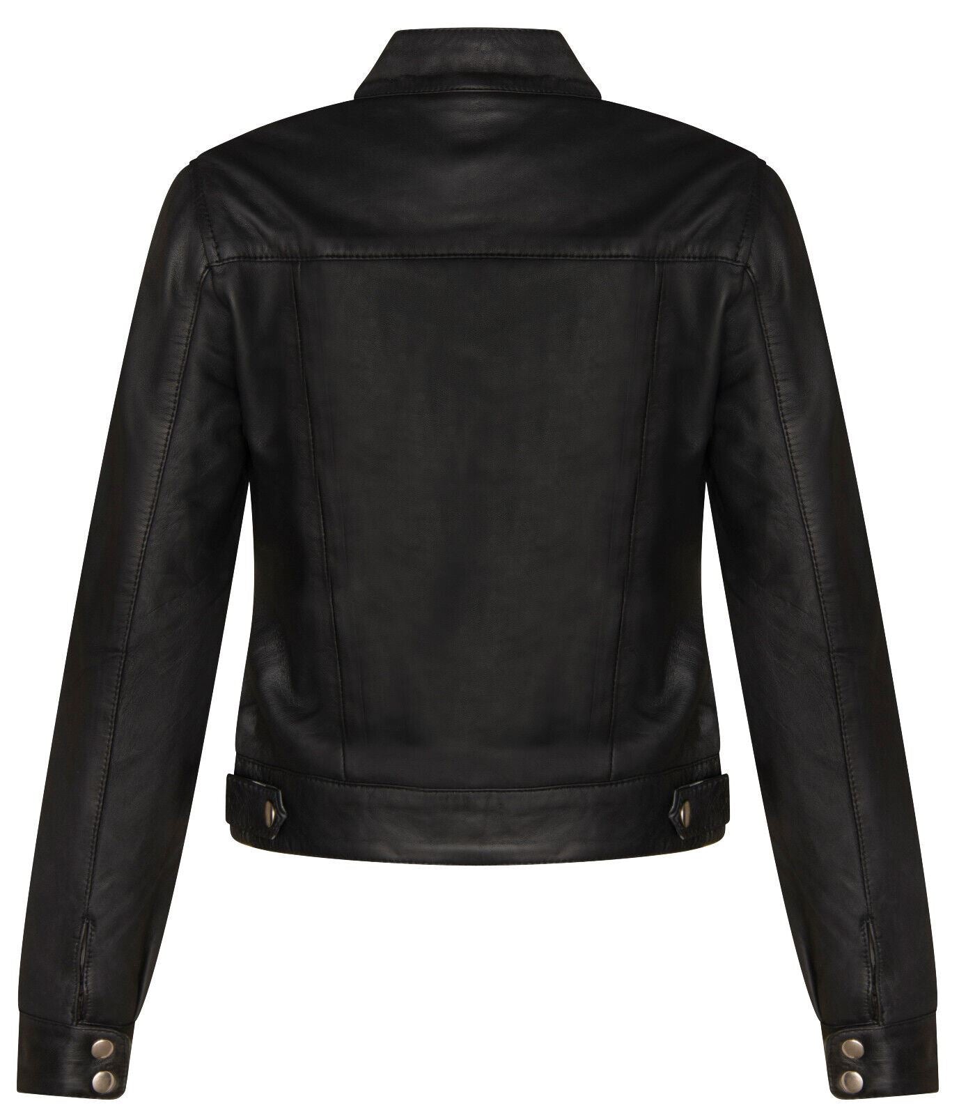 Women's Classic Leather Biker Jacket-Watford - Upperclass Fashions 