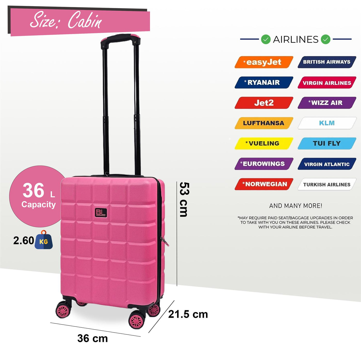 Hard Shell Classic Suitcase Set 8 Wheel Cabin Luggage Case Travel Bag