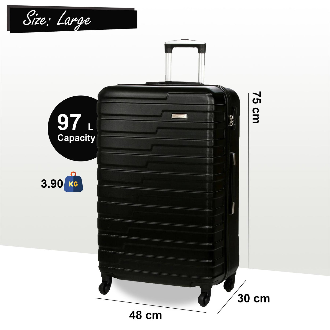 Robust Luggage Lightweight Hard Shell Suitcase