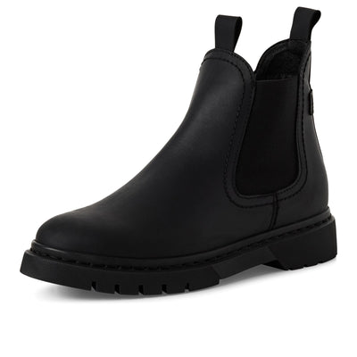 Tamaris Womens Black Leather Classic Chelsea Ankle Boots