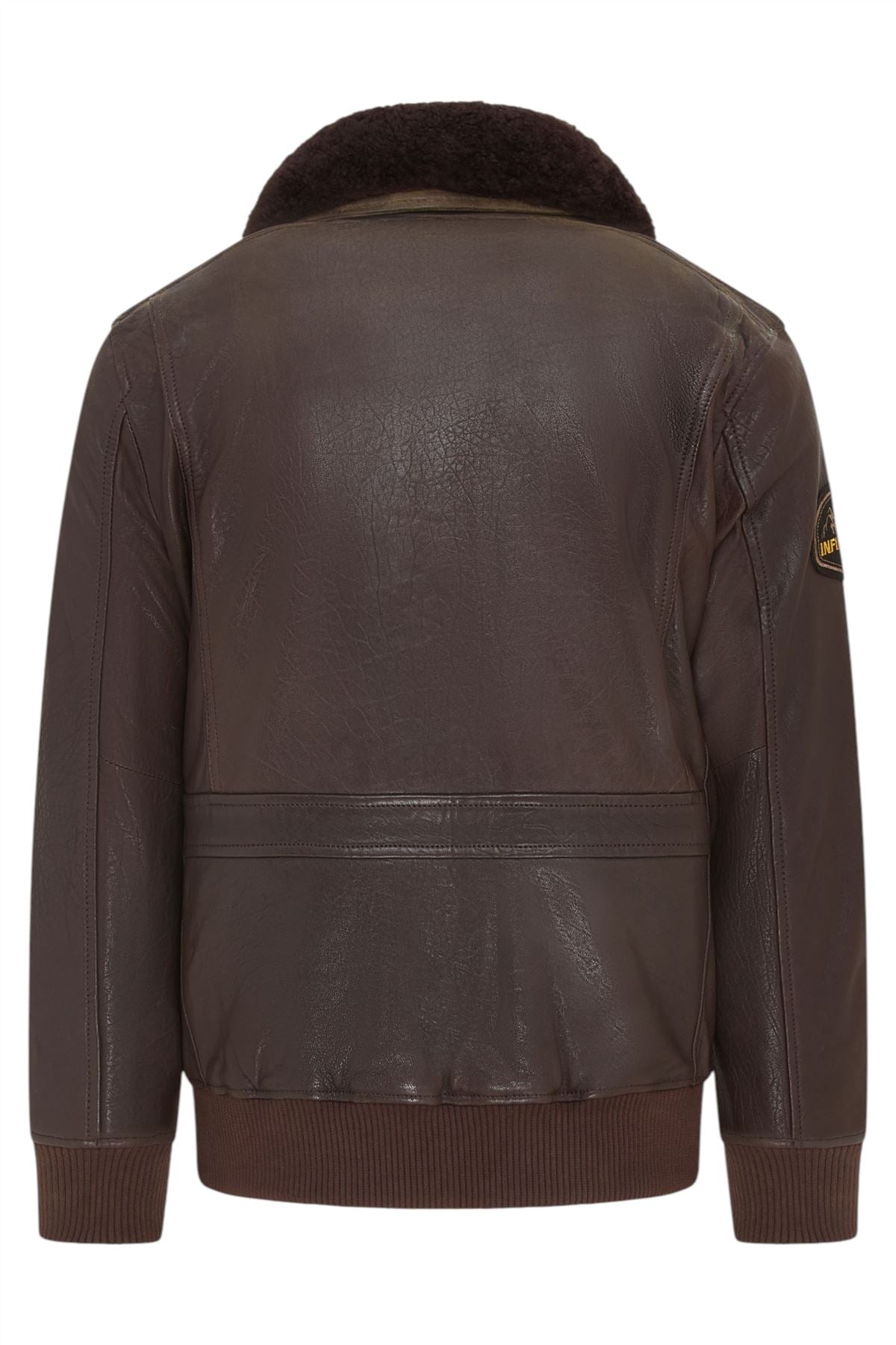 Men's Leather Bomber Sheepskin Collar G-1 Aviator Jacket - Linear