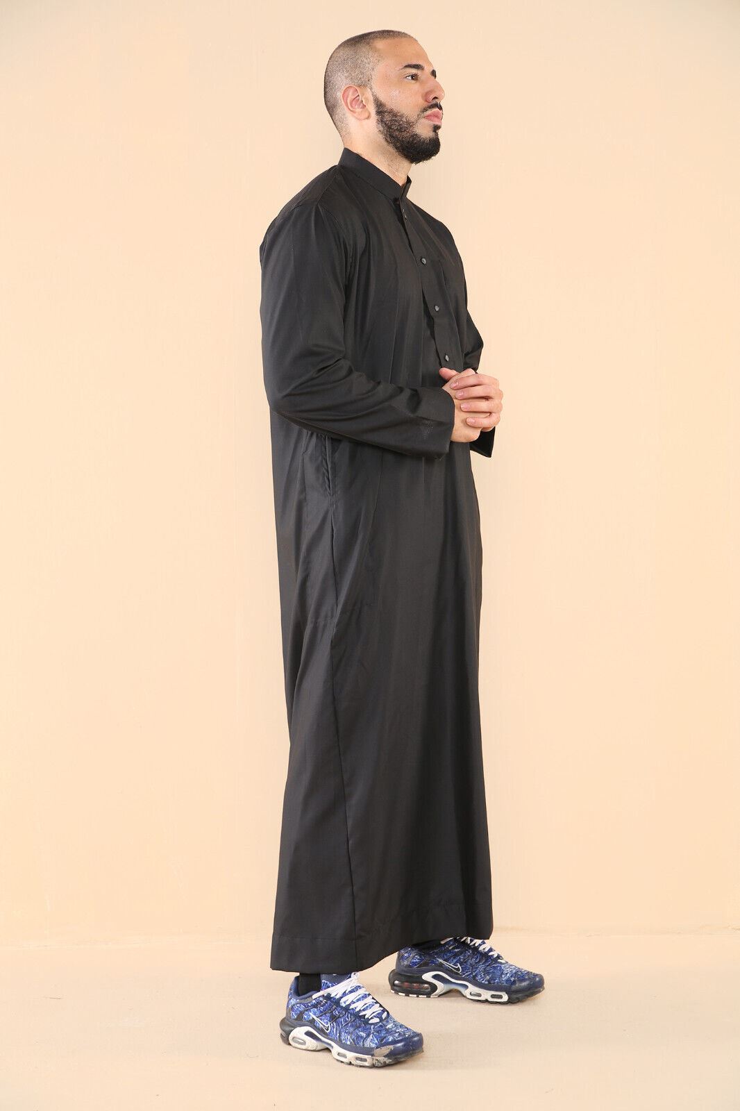 Mens Thobe Jubba Saudi Islamic Arabic Eid Cotton Kaftan Jubbah Umrah Robe