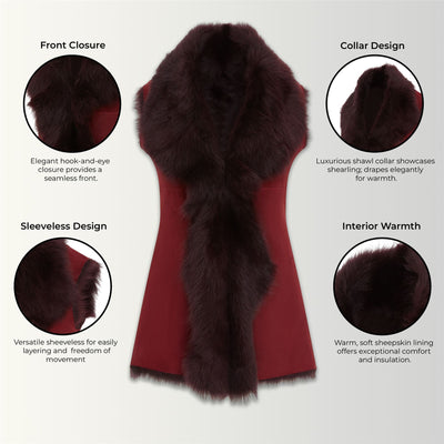 Women's Toscana Sheepskin Long Gilet-Sorocaba