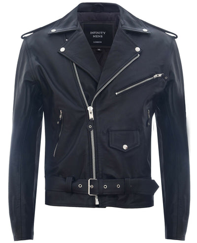 Mens Cow-Hide Black Brando Jacket -Venice