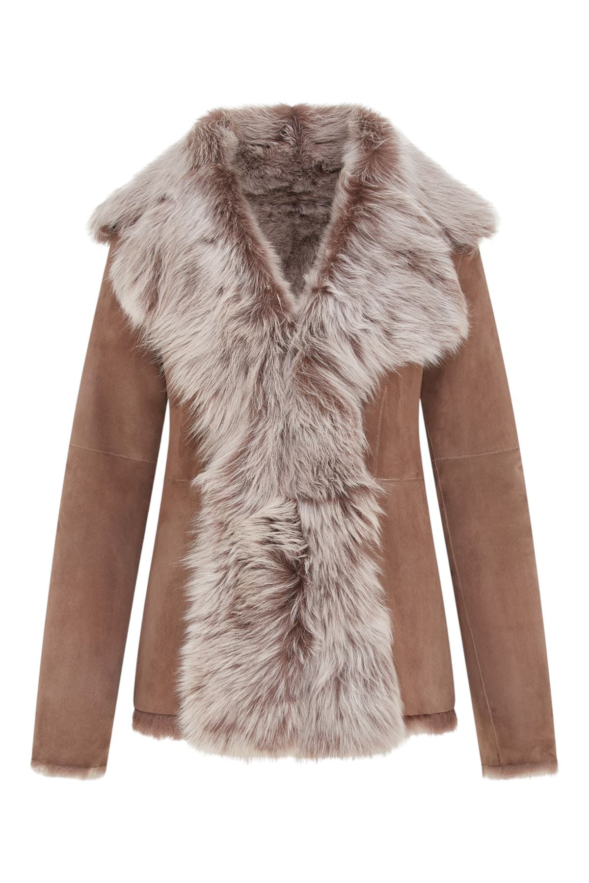 Women's Sheepskin Toscana Shearling Suede Leather Jacket - Noiré