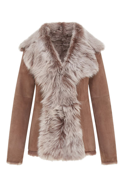 Women's Sheepskin Toscana Shearling Suede Leather Jacket - Noiré