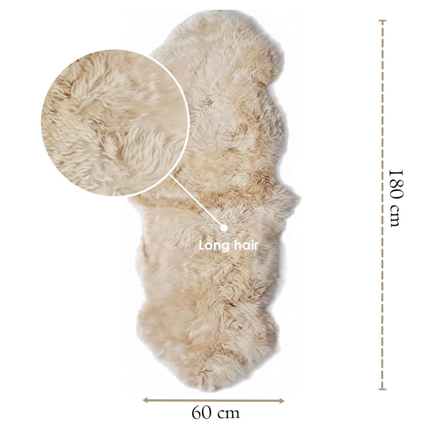 Genuine Sheepskin Double Natural Fluffy Silky Soft Real Wool Rug
