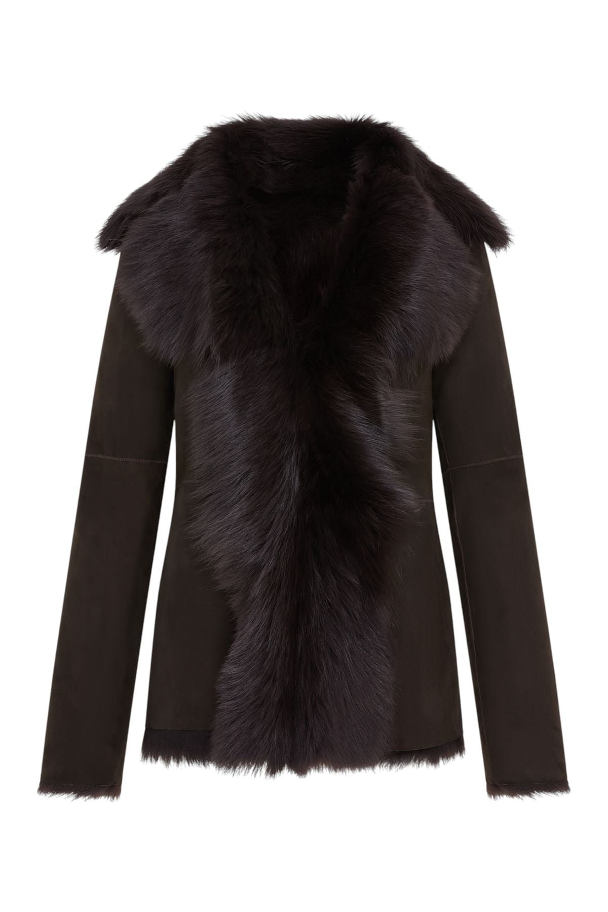 Women's Sheepskin Toscana Shearling Suede Leather Jacket - Noiré