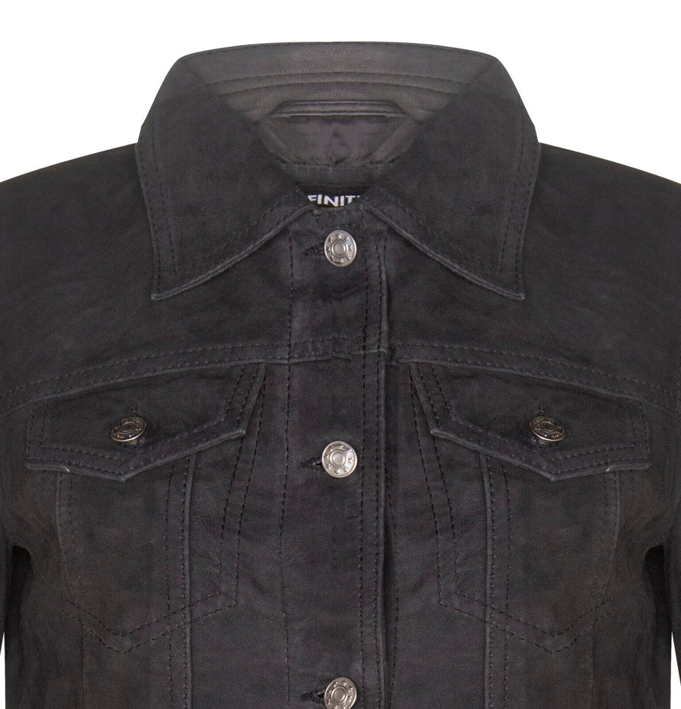Womens Goat Suede Trucker Jeans Jacket-Astoria