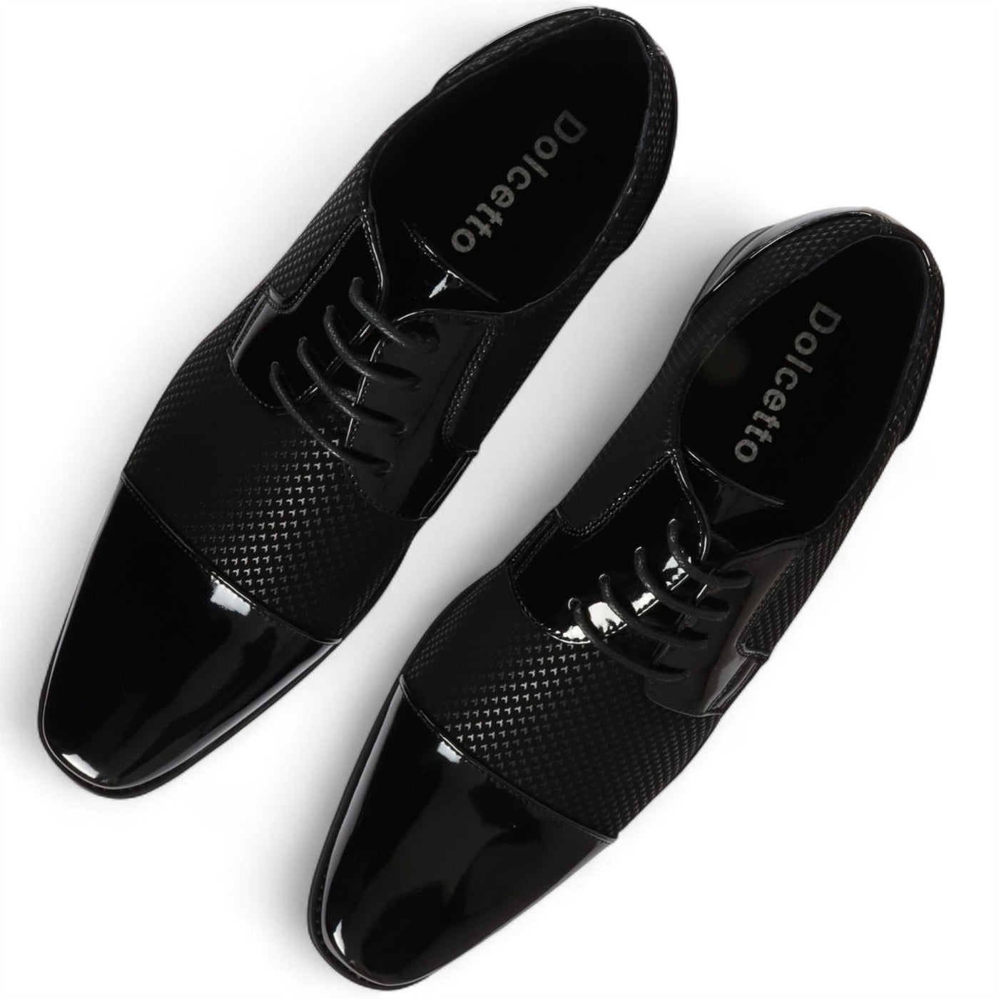 Men's Black Leather Oxford Formal Derby Shoes