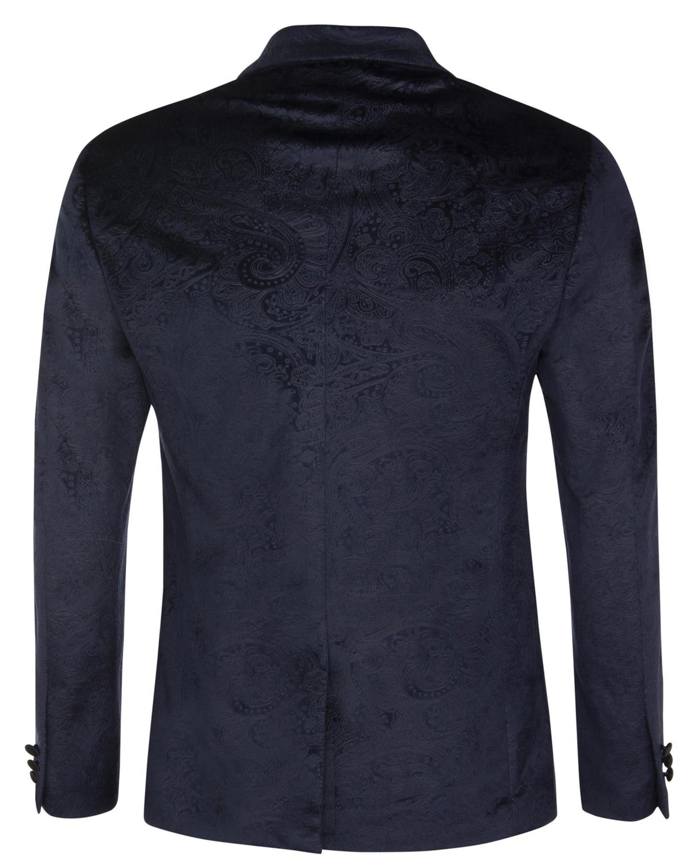 Mens Navy Velvet Paisley Blazer Dinner Jacket