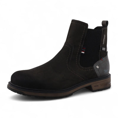 Mustang Men's Dark Grey Water-Resistant Chelsea Ankle Boots