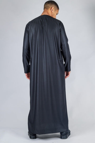 Men's Thobe Emirati Islamic Jubba Robe Eid Tassel Slim Fit