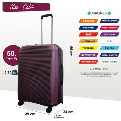 Expandable Hard Shell PP 8 Wheel Luggage Travel Cabin Holiday Bags Suitcase Set