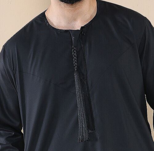 Mens Thobe Jubba Saudi Islamic Arab Eid Emirati Kaftan Jubbah Tassel Robe