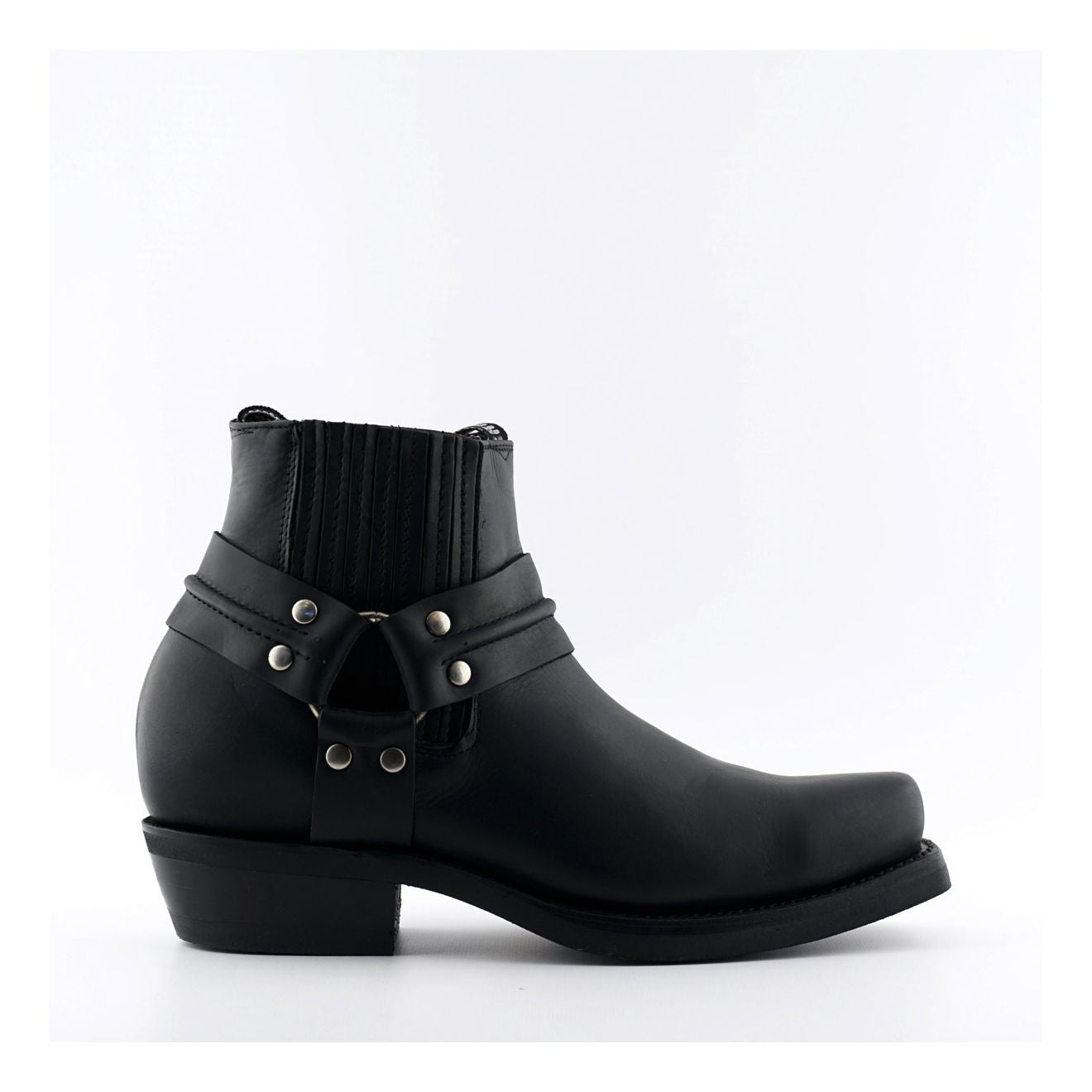 Grinders Unisex Black Western Leather Boots-Renegade Lo