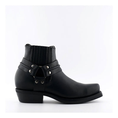 Grinders Unisex Black Western Leather Boots-Renegade Lo