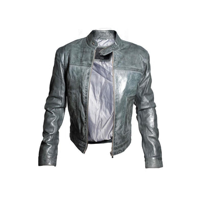 Men’s Classic Fitted Leather Biker Jacket-Austin