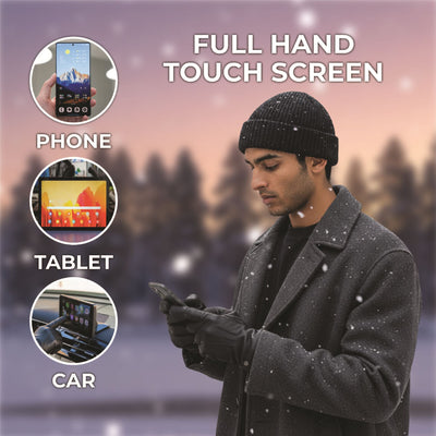 Men’s Italian Leather Warm Wool-Lined Winter Gloves - M-LGV-505