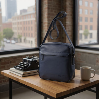 Genuine Leather Vintage Messenger Crossbody Travel Bag - Hawthrone