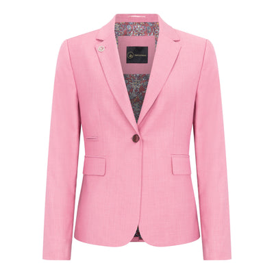 Women's 3 Piece Tailored Fit Plain Pink Formal Office Suit