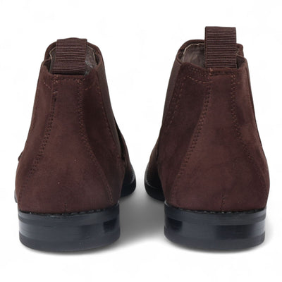 Men's Suede Chelsea Boots Real Leather Lined Slip-On
