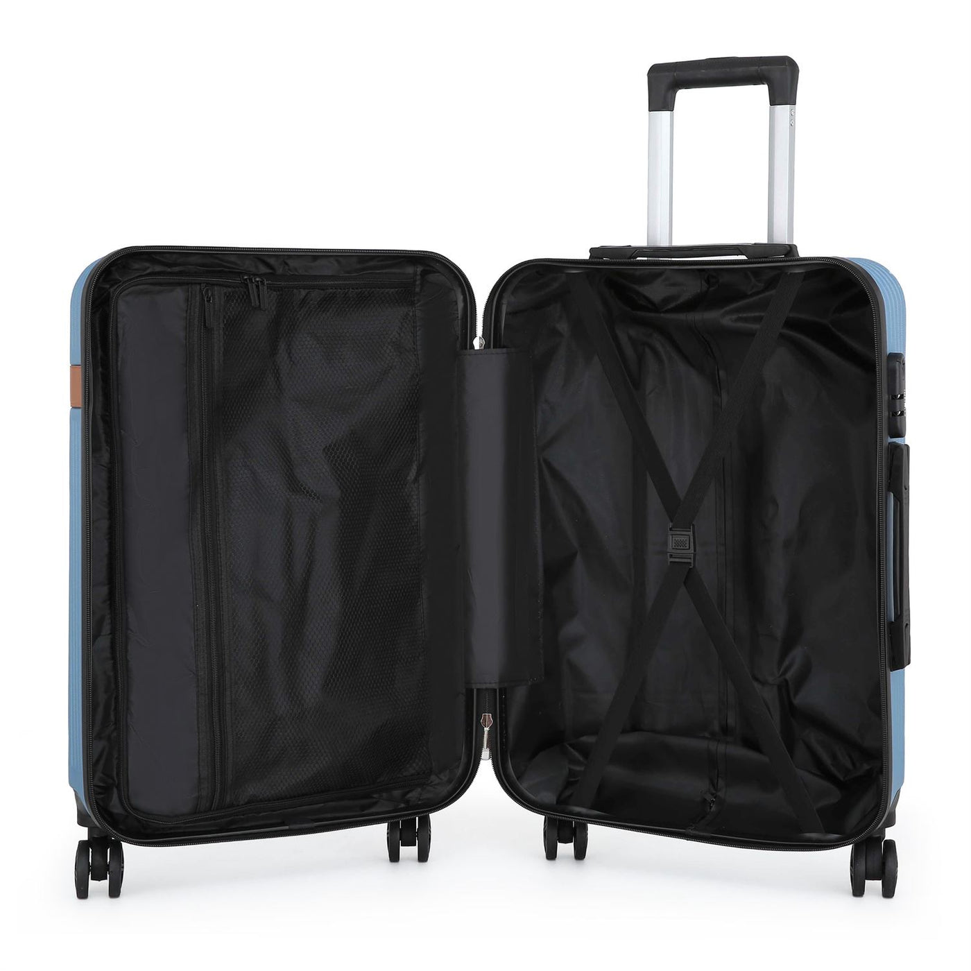 Hard Shell Blue Navy Classic Dual 4 Wheel Luggage Suitcase Set