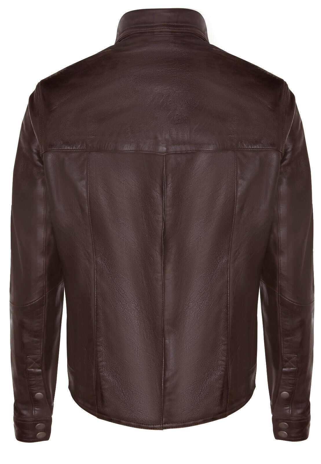 Mens Retro Leather Shirt Jeans Jacket-Beijing