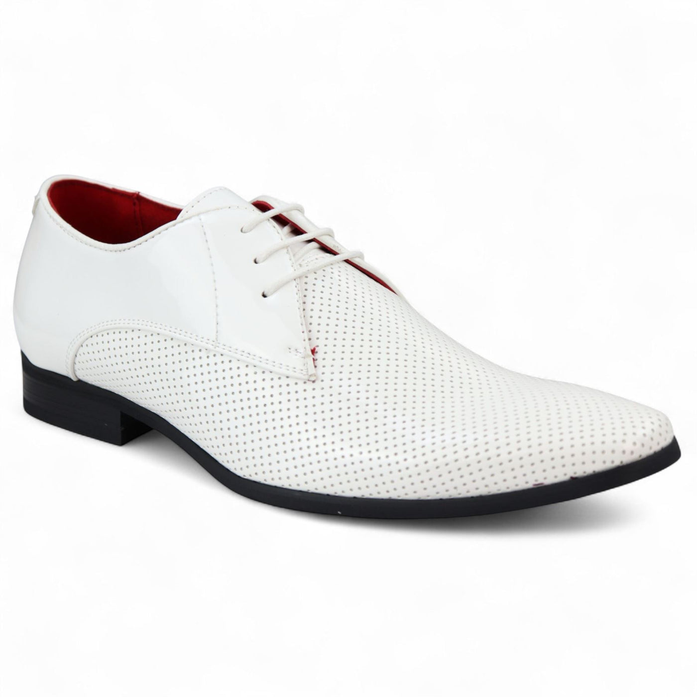Men’s Pointed Toe Formal Lace Up Perforated Shoes