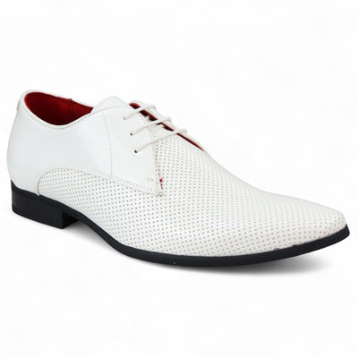 Men’s Pointed Toe Formal Lace Up Perforated Shoes
