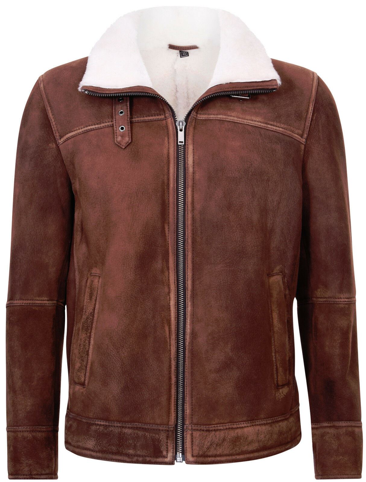 Mens Sheepskin Leather Harrington Bomber Jacket-Helston