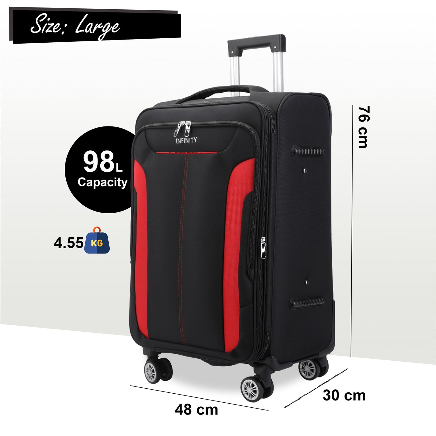 8 Wheel Lightweight Suitcase Luggage Travel Bags Set