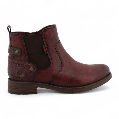 Mustang Women's Burgundy Chelsea Ankle Boots