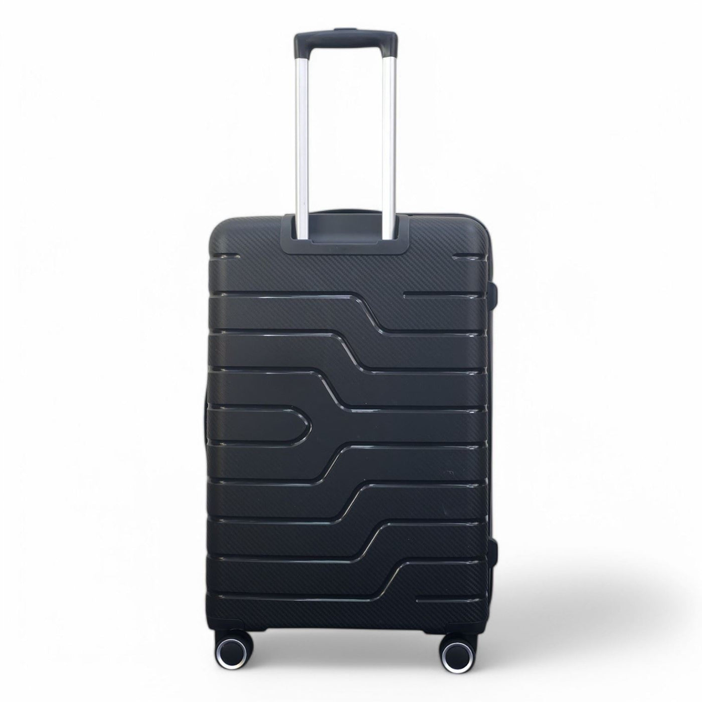 Hard Shell Black PP Dual 4 Wheels Luggage Travel Cabin Holiday Suitcase Set