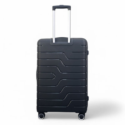 Hard Shell Black PP Dual 4 Wheels Luggage Travel Cabin Holiday Suitcase Set